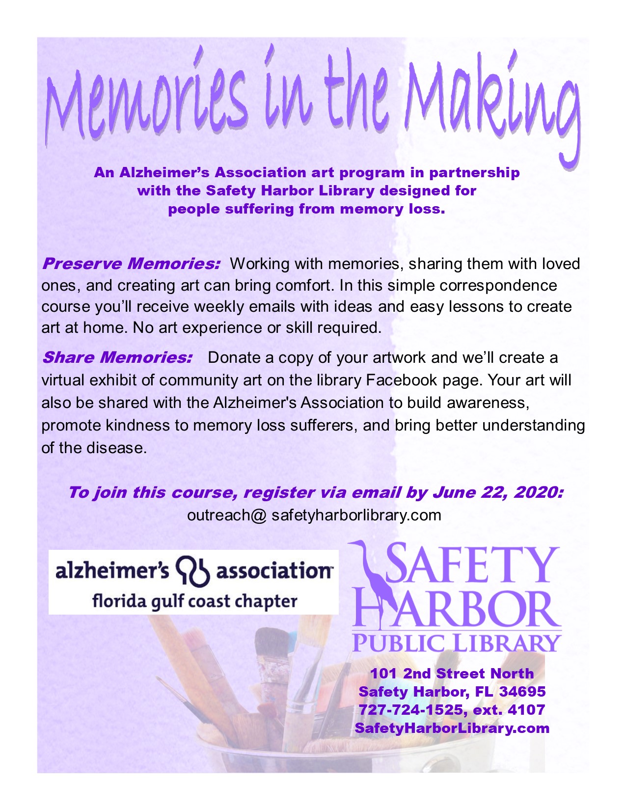 Memories in the Making An Art Correspondence Course Safety Harbor